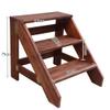 XWZJY 3 Tier Wood Ladder - Household Small Foot Stools Indoor Multifunction Stepladder Storage Shelf for Living Room/Balcony Light Garden Tools,Max Load 100kg view 2