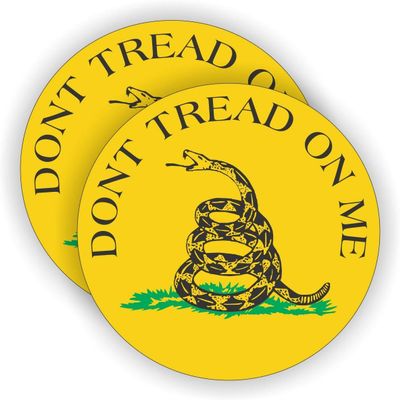 2-PCS DTOM Hard Hat Stickers  Dont Tread On Me Patriotic Decals, 2.5" USA Union Stickers for Toolbox, Helmet, Welding Gear, Construction Workers  Vinyl Waterproof PVC Label