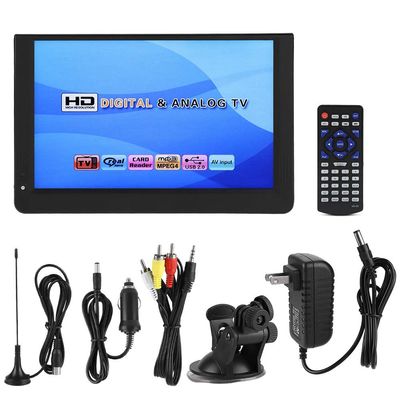 Tangxi Portable 12in Color Screen 1080P Car Digital TV,Built in Antennas, AV in/Out, SD/MMC Card, USB Port, VGA, Headset Plug,ATV/UHF/VHF Stereo Car Television