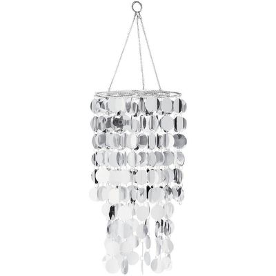 Fun Express Reflective Hanging Chandelier - Modern Party Decor (Silver)