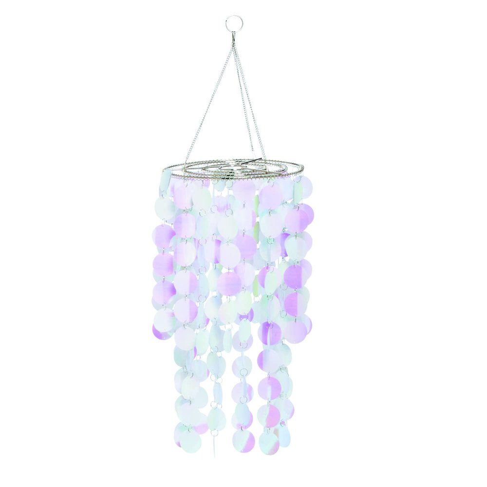 Fun Express - Iridescent Reflective Hanging Chandelier - Decorations and Any Event Party Decor - Wedding Centerpiece Living Room Bedroom Event Party