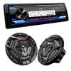 JVC KD-X38MBS Marine Digital Receiver W/BT, USB, XM Ready + Pair CS-DR6201M 6.5" Black Marine Speakers view 1