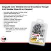 Simply45 Shielded Internal Ground Pass-Through RJ45 Modular Plugs for 24AWG Solid (Cat5e STP), 28-26AWG Stranded (Cat5e/6/6a STP Stranded) - 50-Piece/Jar - S45-1550 view 2