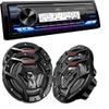 JVC KD-X38MBS Marine Digital Receiver W/BT, USB, XM Ready + 2 Pairs CS-DR6201M 6.5" Black Marine Speakers view 1