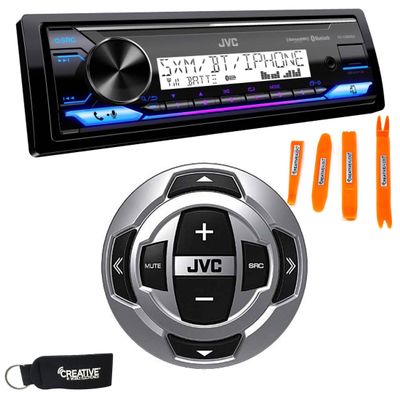 JVC KD-X38MBS Marine Digital Receiver W/BT, USB, XM Ready + RM-RK62M Wired Marine Remote Control
