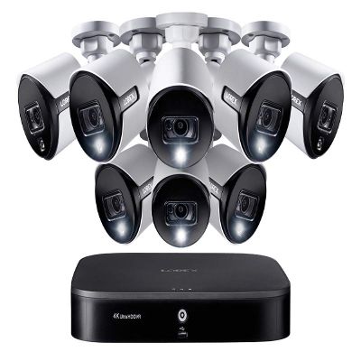 4K Ultra HD 8-Channel Security System with 2 TB DVR and Eight 4K Ultra HD Bullet Security Cameras with Color Night Vision, Active-Deterrence, and Smart Home Voice Control