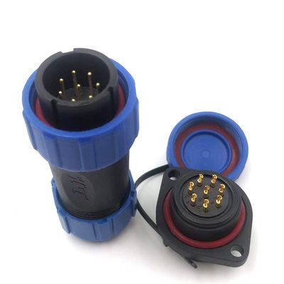 SZJELEN SP21 21mm 2Pin-12Pin Waterproof Electrical Wire Connectors Plug and Socket,LED Light Power Cable Connectors (8Pin, Plug Male & Socket Female)