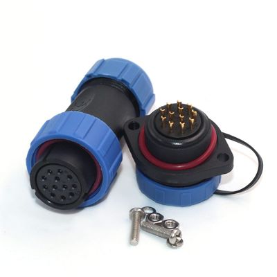 SZJELEN SP21 21mm 2Pin-12Pin Waterproof Electrical Wire Connectors Plug and Socket,LED Light Power Cable Connectors (12Pin, Plug Female & Socket Male)