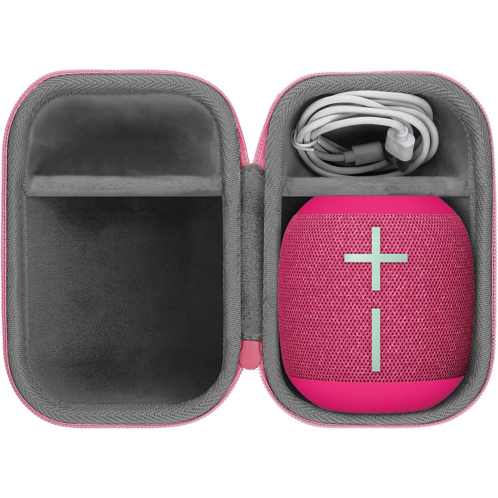 co2CREA Hard Travel Case Replacement for Ultimate Ears WONDERBOOM 4 WONDERBOOM Play WONDERBOOM 3 WONDERBOOM 2 Small Portable Wireless Bluetooth Speaker (Pink Case)