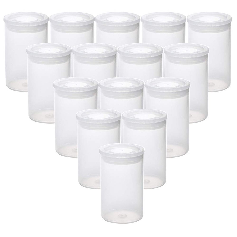 AKIRO Film Canisters with Caps 35 mm Empty Camera Reel Storage Containers Case Plastic Storage 15 Pack Transparent