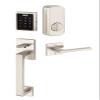 EMTEK Empowered Motorized Baden Keypad Smart Entry Set w/Matching Finish Aston Lever - Choice of Left/Right Handing & 4 Finishes - EMP1103ASTLHUS15 - Left Handed (LH) - Satin Nickel (US15) view 1