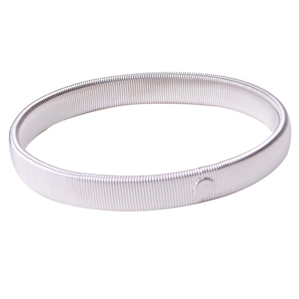 GOMYIE 1Pc Anti-Slip Metal Shirt Sleeve Holders Stretchy Garter Arm Bands Elastic Armbands(Silver color)