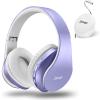 ZIHNIC Bluetooth Headphones Over-Ear, Foldable Wireless and Wired Stereo Headset Micro SD/TF, FM for Cell Phone,PC,Soft Earmuffs &Light Weight for Prolonged Wearing (Purple) view 1