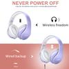 ZIHNIC Bluetooth Headphones Over-Ear, Foldable Wireless and Wired Stereo Headset Micro SD/TF, FM for Cell Phone,PC,Soft Earmuffs &Light Weight for Prolonged Wearing (Purple) view 4