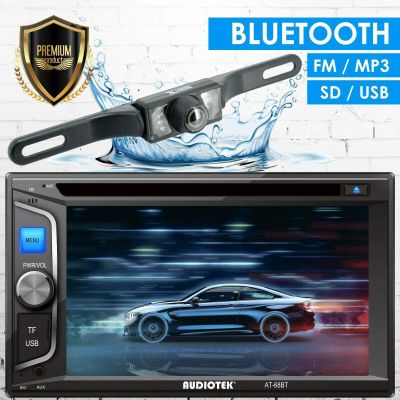 CAR Audio 200W 2DIN 6.2" DVD CD Bluetooth Stereo MP5 SD + License Plate Camera Included