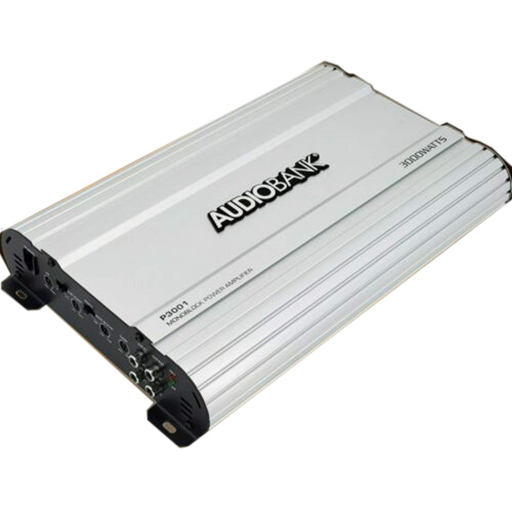 Audiobank Monoblock 3000 WATTS Amp Class AB Car Audio Stereo Amplifier P3001 Heavy-Duty Aluminum Alloy Heatsink | Class A-B Operation Remote On/Off Circuit