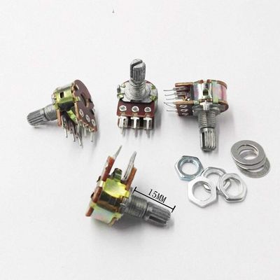 DYDZYJ 5PCS WH148 100K B100K 100K 6 feet 6 Pin Shaft WH148 Amplifier Dual Stereo Potentiometer
