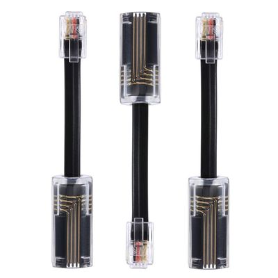 AIMIJIA 360 Rotating Telephone Cord Detangler, Black, 3-Pack, RJ9 Compatible, Tangle-Free, Telephone Line Management