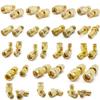 ALLiSHOP SMA Connectors Kit: RP-SMA Adapter Plug & Jack Straight & 90 Gold Plated Brass RF Coax Connectivity Set for FPV Antennas, Radio, Baofeng, Yaesu, IP Camera Project view 1