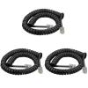 AIMIJIA Telephone Handset Cord Modular Coiled Telephone Handset Cord for Telephone/Handset Black Curly Cord RJ11 4P4C (6ft Handset Cord-3 Pack) view 1