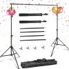 10ft Adjustable Backdrop Stand Kit, Heavy-Duty Photography Background Support System with Clamps & Carry Bag, Photo Video Studio Backdrop Stand for Parties, Weddings, Green Screen & Banner Display view 1