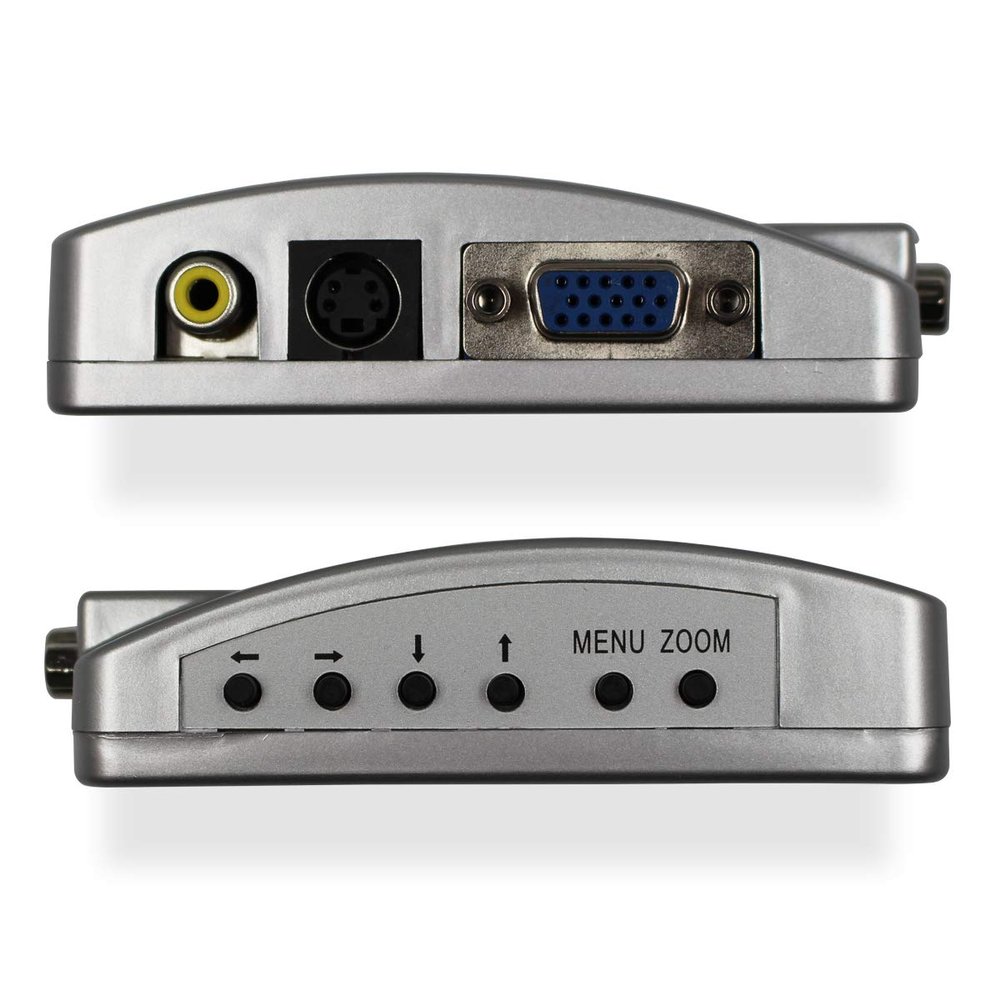 HDSUNWSTD VGA to RCA Adapter, Composite AV S Video to VGA Converter, PC to TV Video Switch Box for HDTV, Monitors, Laptop, Desktop, PC
