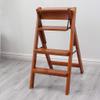 XWZJY Multifunction Step Stool Thickening Wooden Staircase Chairs Indoor Folding Stepladder Lightweight Garden Tools,Max Load 120kg(Color : Walnut Color) view 2