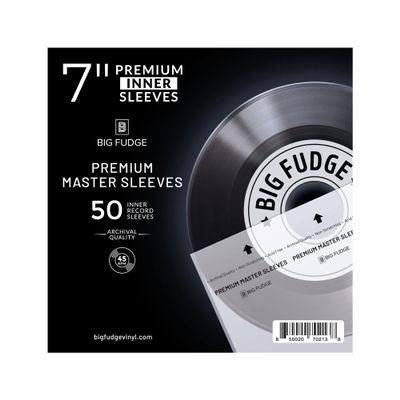 Big Fudge 7" Vinyl Record Sleeves - Inner Sleeves 50 Pack - Anti Static Rice Paper Acid Free Vinyl Covers - Vinyl Accessories Protect LP Albums from Dust, Dirt & Scratches
