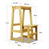 XWZJY Double-Step Stool Heightening Solid Wood Climbing Ladder Multifunction Staircase Chairs with Non-Slip Wide Pedal Lightweight Garden Tools,Load Bearing 175kg view 2