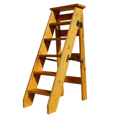 XWZJY Household Large Steps Ladder Foldable Chairs Stool Multifunction Thickening Wooden Stepladder with 6-Layer Wide Pedal,Home Garden Tool,Max Load 150kg