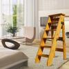 XWZJY Household Large Steps Ladder Foldable Chairs Stool Multifunction Thickening Wooden Stepladder with 6-Layer Wide Pedal,Home Garden Tool,Max Load 150kg view 4