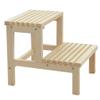 XWZJY Solid Wood 2-Step Stool Portable Stairs Chair Shoe Bench Multifunction Bathroom Stools Climbing Ladder for Adults and Kids,Max Load 100kg,Wood Color view 1