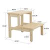 XWZJY Solid Wood 2-Step Stool Portable Stairs Chair Shoe Bench Multifunction Bathroom Stools Climbing Ladder for Adults and Kids,Max Load 100kg,Wood Color view 2