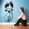 Cute Cat Flowers Kitty Animal Kitten Cats Wildlife Wall Sticker Art Decal for Girls Boys Room Bedroom Nursery Kindergarten House Fun Home Decor Stickers Wall Art Vinyl Decoration Size (40x35 inch) view 1