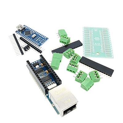 1pcs ENC28J60 Ethernet Shield V1.0 for arduino kit + 1pcs Compatible CH340G Nano 3.0 Module+1pcs Nano Terminal Expansion Board