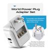 Ceptics World Power Plug Adapter Set, Dual USB & USB-C 3.1A, 20W with QC-PD, 2 USA Outlet Compact & Powerful, Use In Europe, Asia, Australia, Japan, Includes Type A, B, C, E/F, G, I SWadAPt Attachment view 4