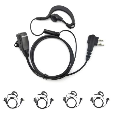 PROMAXPOWER [5-Pack] 1.5-Wire G-Shape Swivel Earbud Earpiece with Lapel PTT Button Mic Compatible with Motorola Radios CLS1110, CLS1410, CP200, EP450, Mag One BPR40