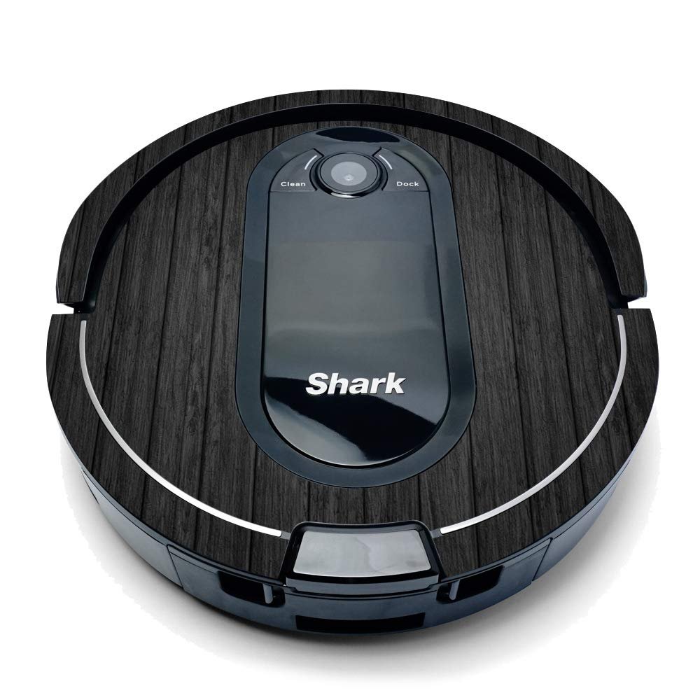 MightySkins Compatible with Shark Iq Robot - Black Wood | Protective, Durable, and Unique Vinyl Decal Wrap Cover | Easy to Apply, Remove, and Change Styles | Made in The USA