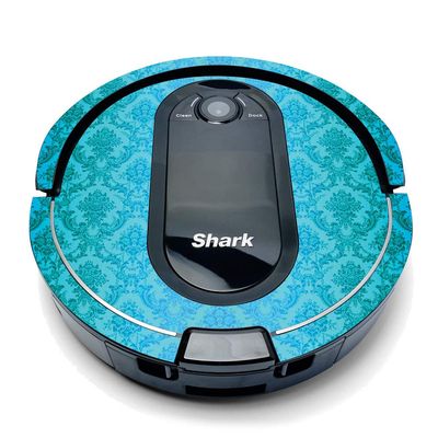 MightySkins Compatible with Shark Iq Robot Top Only Coverage - Blue Vintage | Protective, Durable, and Unique Vinyl Decal Wrap Cover | Easy to Apply, Remove, and Change Styles | Made In The USA