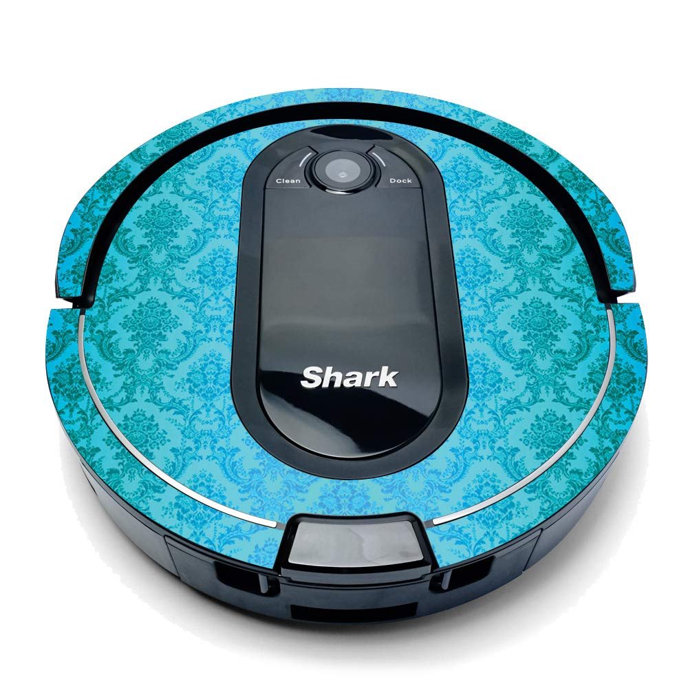 MightySkins Compatible with Shark Iq Robot Top Only Coverage - Blue Vintage | Protective, Durable, and Unique Vinyl Decal Wrap Cover | Easy to Apply, Remove, and Change Styles | Made In The USA