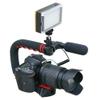 Aoonar Camera Video Stabilizer Handle Grip with 3 Shoe Mounts for Gopro, DSLR, Sony, Nikon, Canon, iPhone (Black and Red) view 1