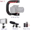 Aoonar Camera Video Stabilizer Handle Grip with 3 Shoe Mounts for Gopro, DSLR, Sony, Nikon, Canon, iPhone (Black and Red) view 2