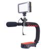 Aoonar Camera Video Stabilizer Handle Grip with 3 Shoe Mounts for Gopro, DSLR, Sony, Nikon, Canon, iPhone (Black and Red) view 3