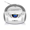 LONPOO CD Players Portable Boombox with FM Radio/USB/Bluetooth/AUX Input and Earphone Jack Output, Stereo Sound Speaker & Audio Player,White view 1