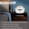 LONPOO CD Players Portable Boombox with FM Radio/USB/Bluetooth/AUX Input and Earphone Jack Output, Stereo Sound Speaker & Audio Player,White view 3