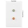 Dual Connector Wall Plate Insert with White Center Jack Wall Plate Panel Wall Mount Outlets for Subwoofer,Stereo Receiver and Other Equipment view 2