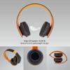 PowerLocus Wireless Bluetooth Over-Ear Stereo Foldable Headphones, Wired Headsets Rechargeable with Built-in Microphone for iPhone, Samsung, LG, iPad (Orange) view 2