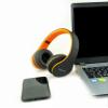 PowerLocus Wireless Bluetooth Over-Ear Stereo Foldable Headphones, Wired Headsets Rechargeable with Built-in Microphone for iPhone, Samsung, LG, iPad (Orange) view 3