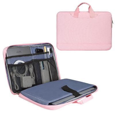 14 15 Inch Laptop Case Women Ladies Bag TSA Laptop Sleeve for MacBook Pro 14" M5/M4/M3/M2/M1, Macbook Air 15 M4/M3, Dell XPS 15/Inspiron 14, Acer HP Lenovo ASUS Chromebook 14" Notebook Case Bag, Pink