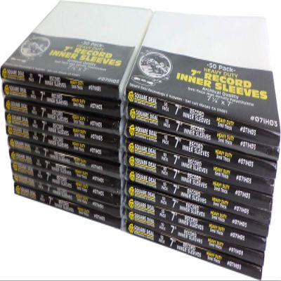 (1000) Square Deal Recordings & Supplies 7" Record Inner Sleeves - High Density Polyethylene - Heavy Duty 3 mil - #07IH03